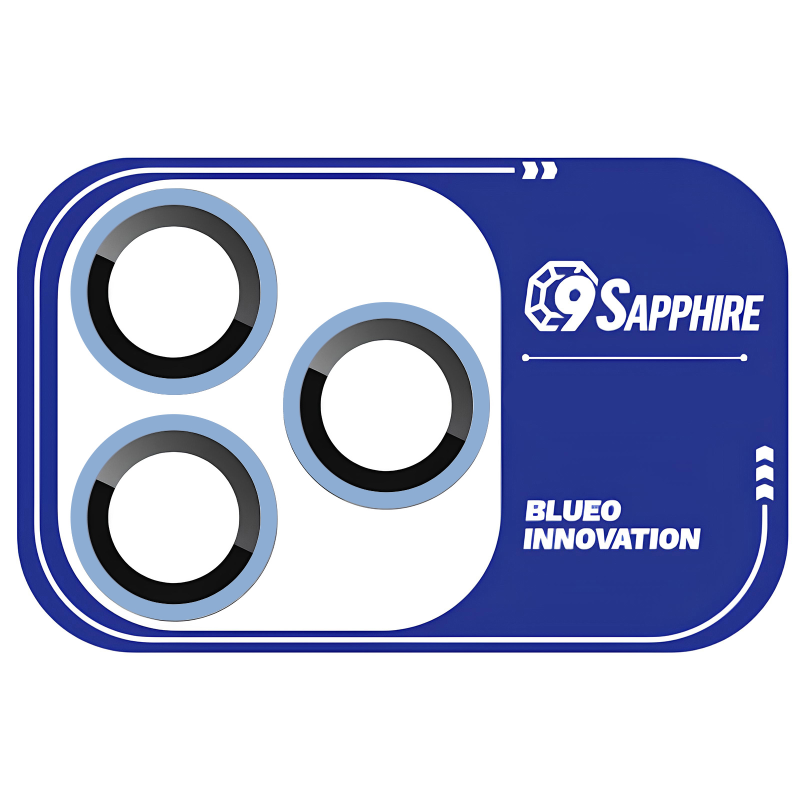 Защитное стекло BlueO Sapphire на камеру для Apple iPhone 18 Pro / 18 Pro Max, Голубой / Sky Blue, Закаленное стекло, купить оптом с доставкой
