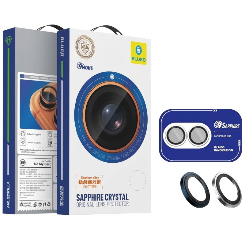Защитное стекло BlueO Sapphire на камеру для Apple iPhone Duo (5.4/7.6"), Закаленное стекло, купить оптом с доставкой