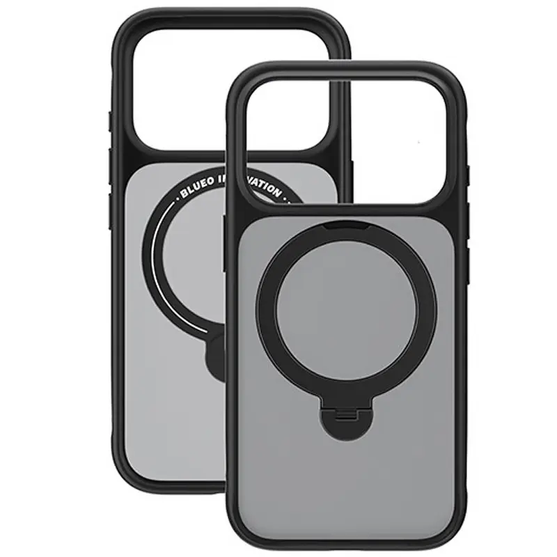 TPU+PC чехол Blueo Skin Friendly 360 Rotatable Stand with MagSafe для Apple iPhone 17 Pro (6.3"), Black 2, TPU+PC, купить оптом с доставкой