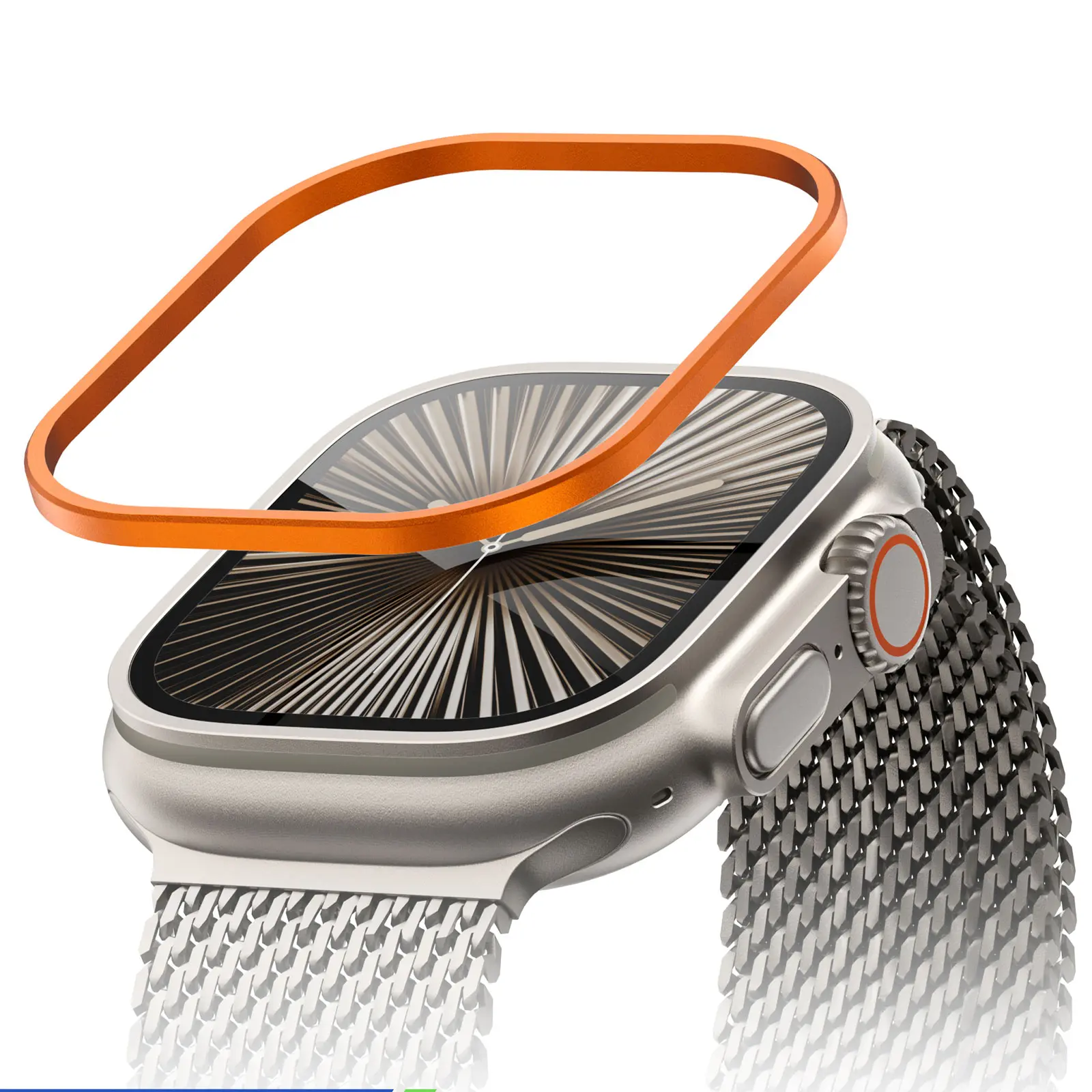 Защитная рамка BlueO Titanium Frame для Apple Watch Ultra 1/2/3 49mm, Orange 1, Металл, купить оптом с доставкой