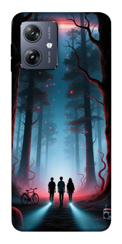 Чехол itsPrint Kids in the forest для Motorola Moto G54, хоррор, купить оптом с доставкой