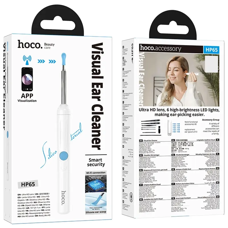 Отоскоп для чистки ушей з камерою Hoco HP65 Ears cleaning, White 1, купити оптом з доставкою