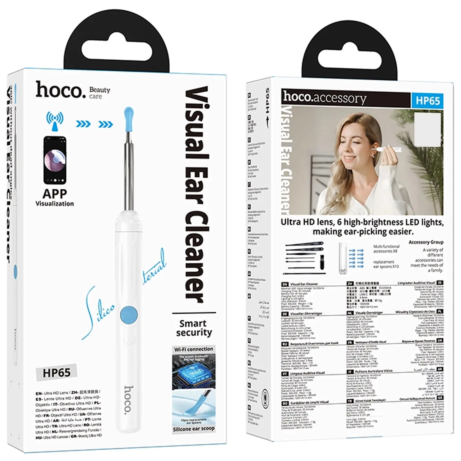 Отоскоп для чистки ушей з камерою Hoco HP65 Ears cleaning, White 1, купити оптом з доставкою