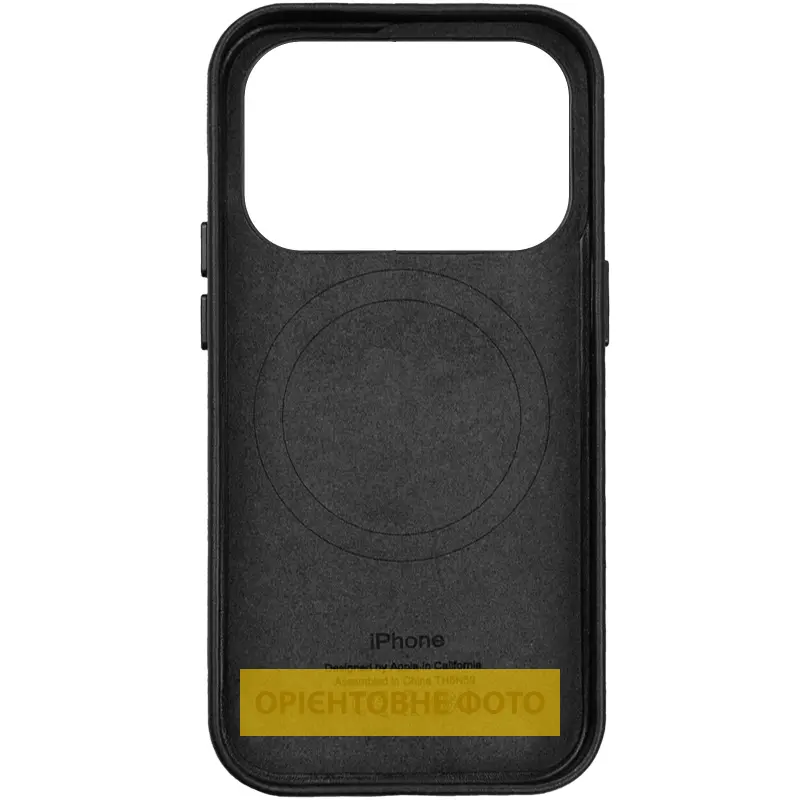 Чехол кожаный Leather Case (AA) with Magnetic Fit and Animation для Apple iPhone 17 Air (6.5"), Black 1, Искусственная кожа, купить оптом с доставкой