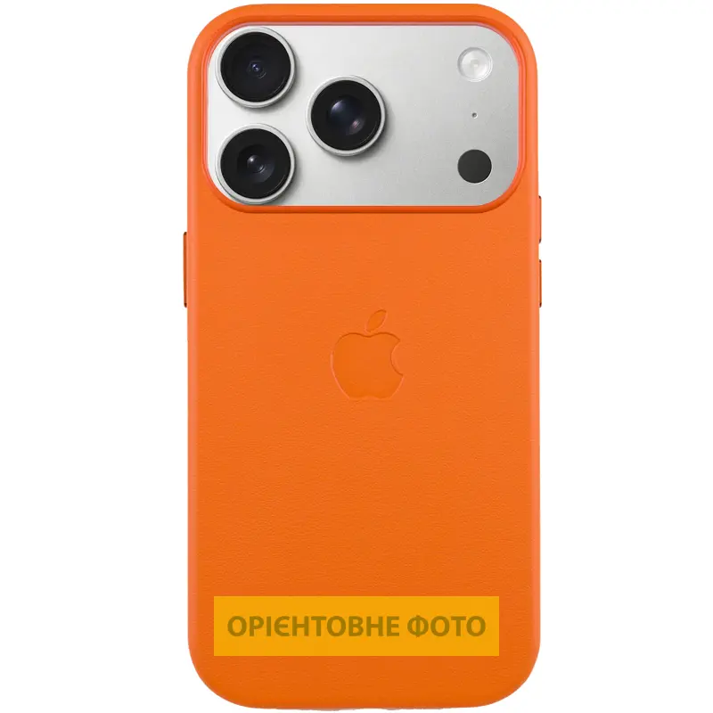 Чехол кожаный Leather Case (AA) with Magnetic Fit and Animation для Apple iPhone 17 Air (6.5"), Orange, Искусственная кожа, купить оптом с доставкой