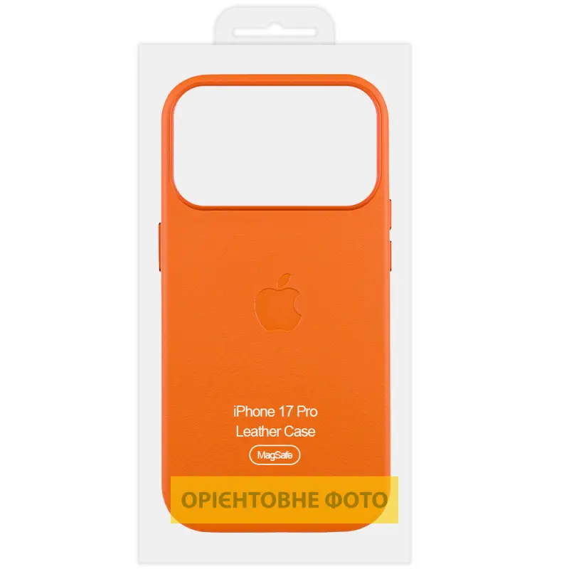 Чехол кожаный Leather Case (AA) with Magnetic Fit and Animation для Apple iPhone 17 Air (6.5"), Orange 1, Искусственная кожа, купить оптом с доставкой