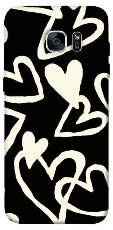 Чехол itsPrint Black and white hearts для Samsung G935F Galaxy S7 Edge, любовь, купить оптом с доставкой