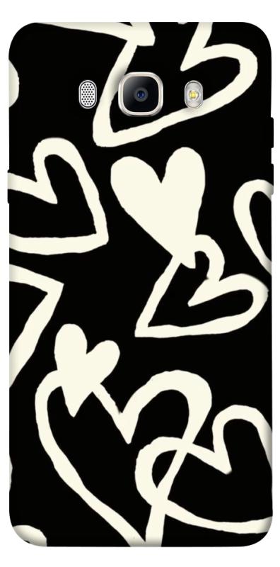 Чехол itsPrint Black and white hearts для Samsung J710F Galaxy J7 (2016), любовь, купить оптом с доставкой