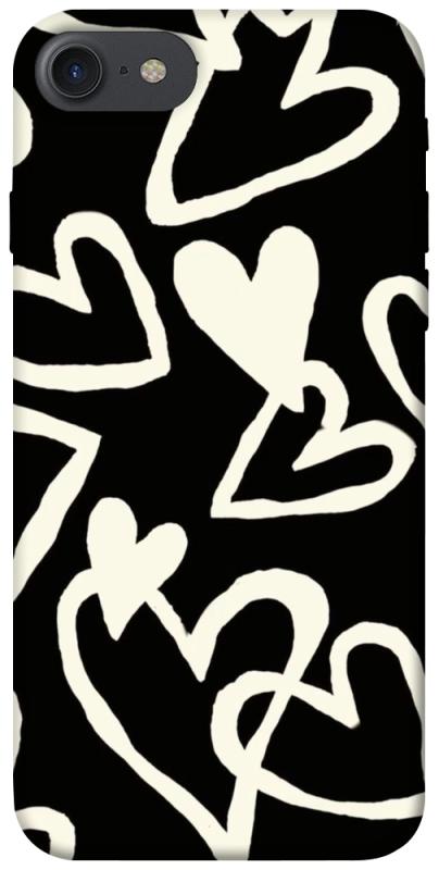 Чехол itsPrint Black and white hearts для Apple iPhone 7 / 8 (4.7"), любовь, купить оптом с доставкой