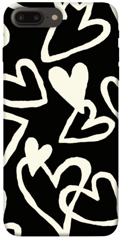 Чехол itsPrint Black and white hearts для Apple iPhone 7 plus / 8 plus (5.5"), любовь, купить оптом с доставкой