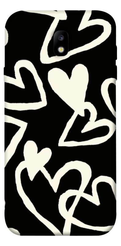 Чехол itsPrint Black and white hearts для Samsung J730 Galaxy J7 (2017), любовь, купить оптом с доставкой