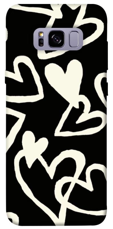 Чехол itsPrint Black and white hearts для Samsung G955 Galaxy S8 Plus, любовь, купить оптом с доставкой