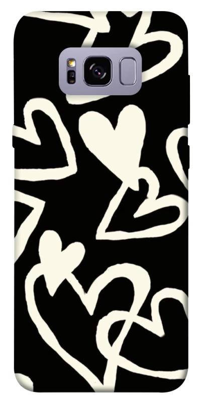 Чехол itsPrint Black and white hearts для Samsung G955 Galaxy S8 Plus, любовь, купить оптом с доставкой