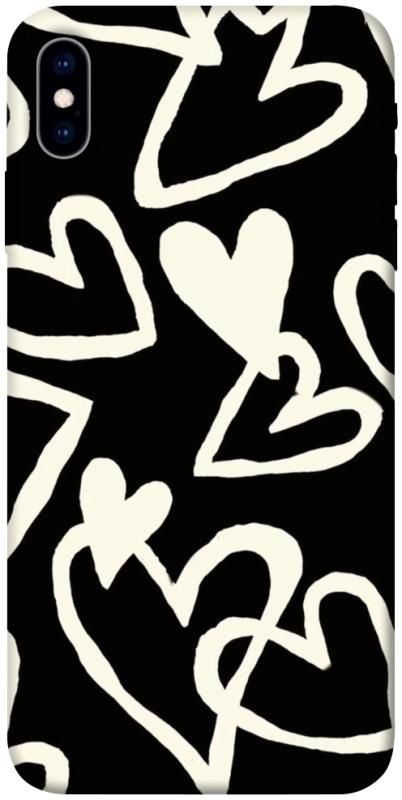 Чехол itsPrint Black and white hearts для Apple iPhone X (5.8"), любовь, купить оптом с доставкой