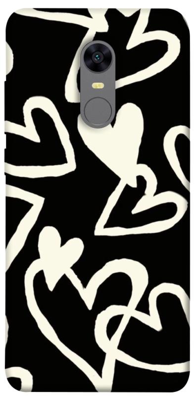 Чехол itsPrint Black and white hearts для Xiaomi Redmi 5 Plus / Redmi Note 5 (Single Camera), любовь, купить оптом с доставкой