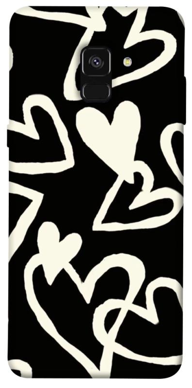 Чехол itsPrint Black and white hearts для Samsung A530 Galaxy A8 (2018), любовь, купить оптом с доставкой