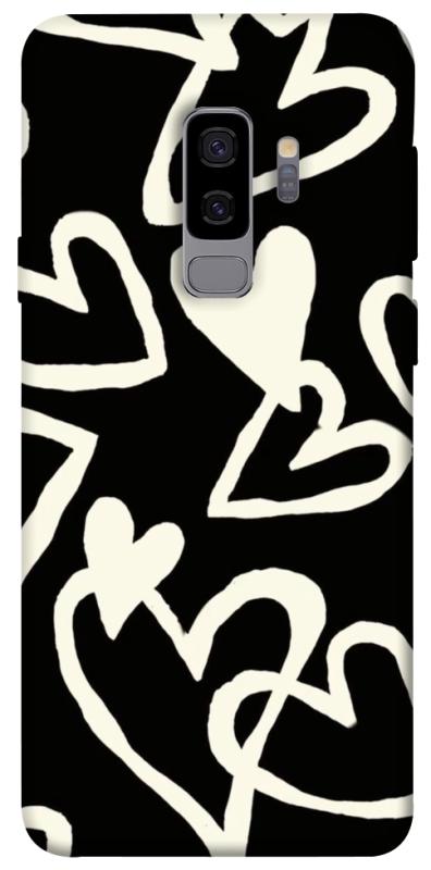 Чехол itsPrint Black and white hearts для Samsung Galaxy S9+, любовь, купить оптом с доставкой