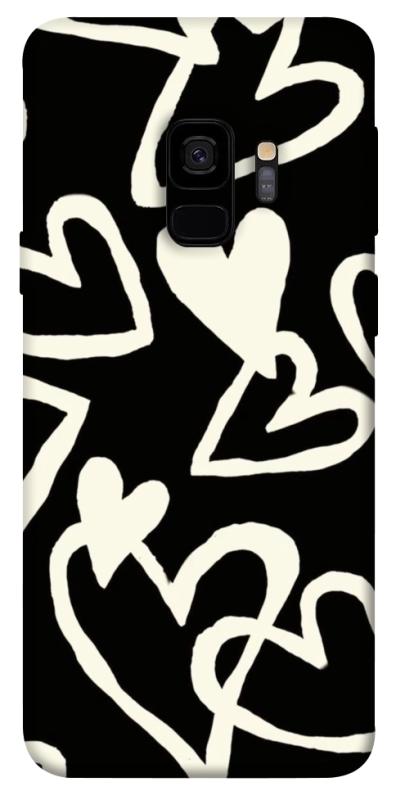 Чохол itsPrint Black and white hearts для Samsung Galaxy S9, кохання, купити оптом з доставкою