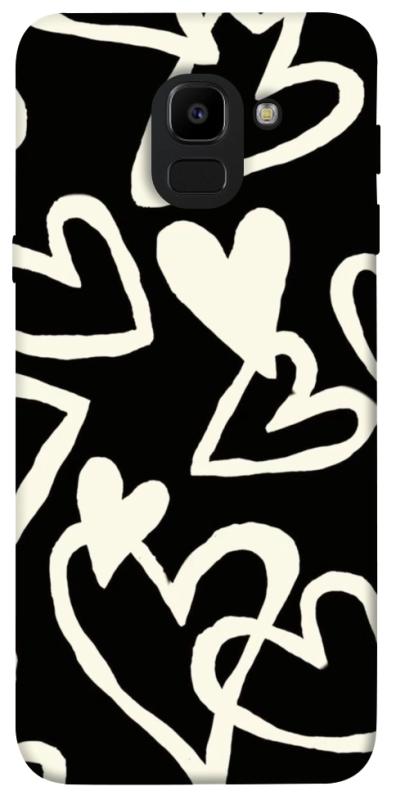 Чехол itsPrint Black and white hearts для Samsung J600F Galaxy J6 (2018), любовь, купить оптом с доставкой