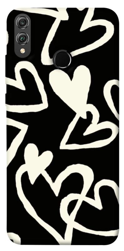 Чехол itsPrint Black and white hearts для Huawei Honor 8X, любовь, купить оптом с доставкой