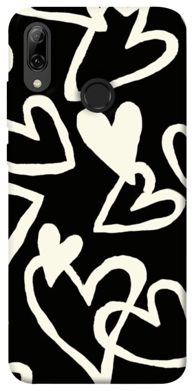 Чехол itsPrint Black and white hearts для Huawei P Smart (2019), любовь, купить оптом с доставкой