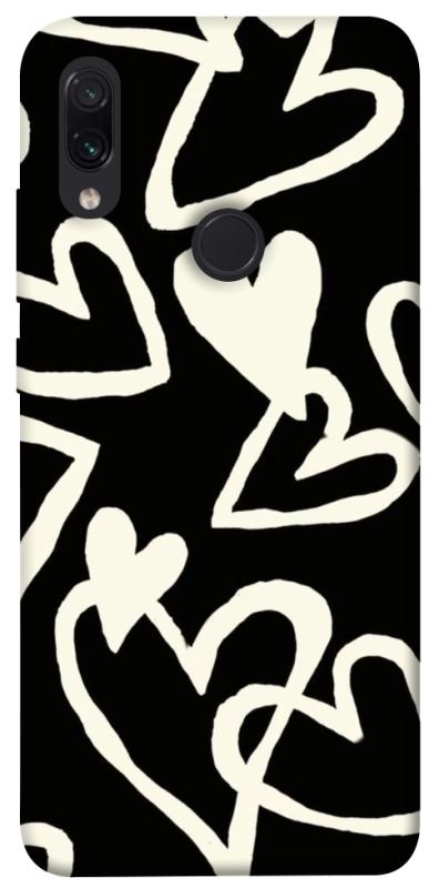 Чехол itsPrint Black and white hearts для Xiaomi Redmi Note 7 / Note 7 Pro / Note 7s, любовь, купить оптом с доставкой