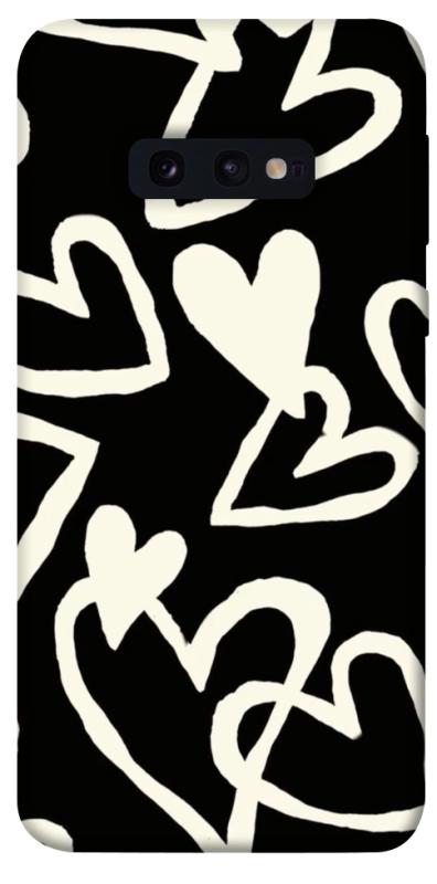 Чехол itsPrint Black and white hearts для Samsung Galaxy S10e, любовь, купить оптом с доставкой
