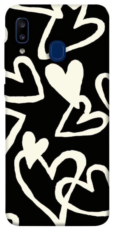 Чехол itsPrint Black and white hearts для Samsung Galaxy A20 / A30, любовь, купить оптом с доставкой