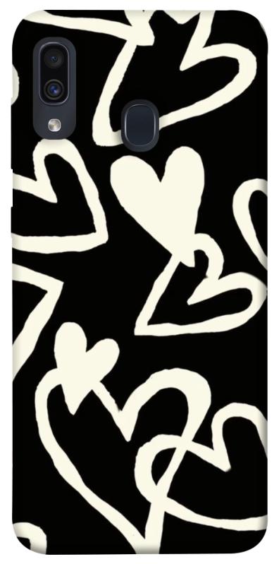 Чехол itsPrint Black and white hearts для Samsung Galaxy A20 / A30, любовь, купить оптом с доставкой