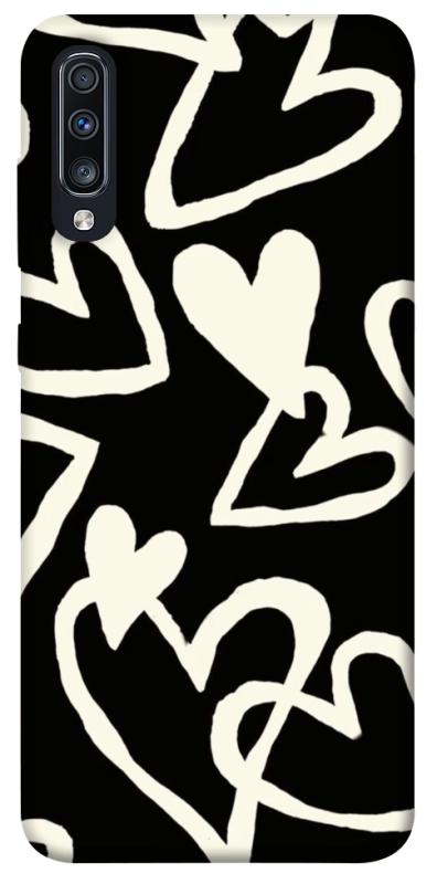 Чехол itsPrint Black and white hearts для Samsung Galaxy A70 (A705F), любовь, купить оптом с доставкой