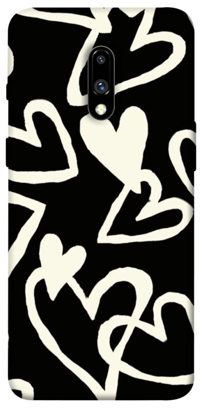Чехол itsPrint Black and white hearts для OnePlus 7, любовь, купить оптом с доставкой
