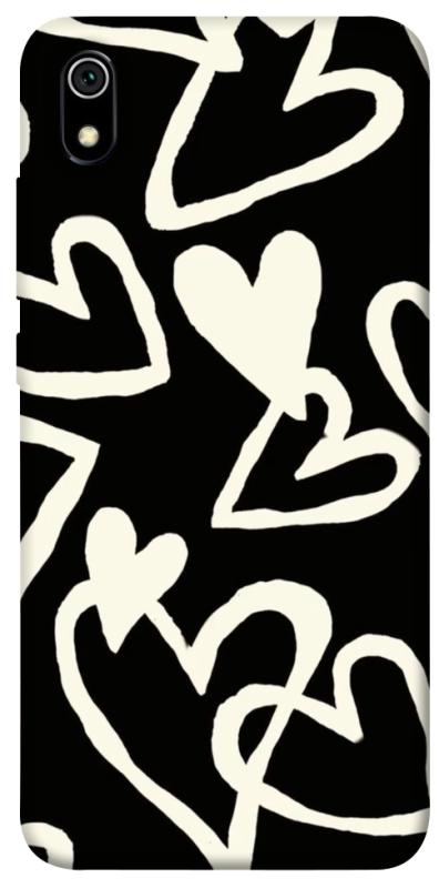 Чехол itsPrint Black and white hearts для Xiaomi Redmi 7A, любовь, купить оптом с доставкой