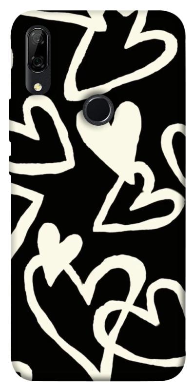 Чехол itsPrint Black and white hearts для Huawei P Smart Z, любовь, купить оптом с доставкой
