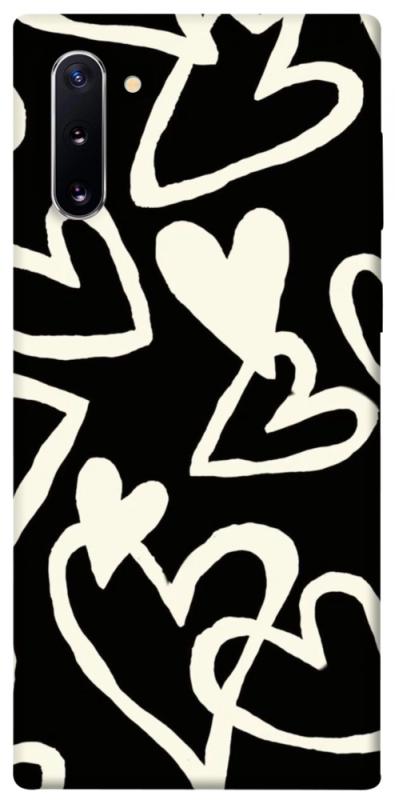 Чехол itsPrint Black and white hearts для Samsung Galaxy Note 10, любовь, купить оптом с доставкой