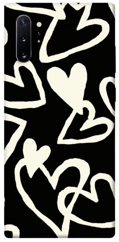 Чехол itsPrint Black and white hearts для Samsung Galaxy Note 10 Plus, любовь, купить оптом с доставкой