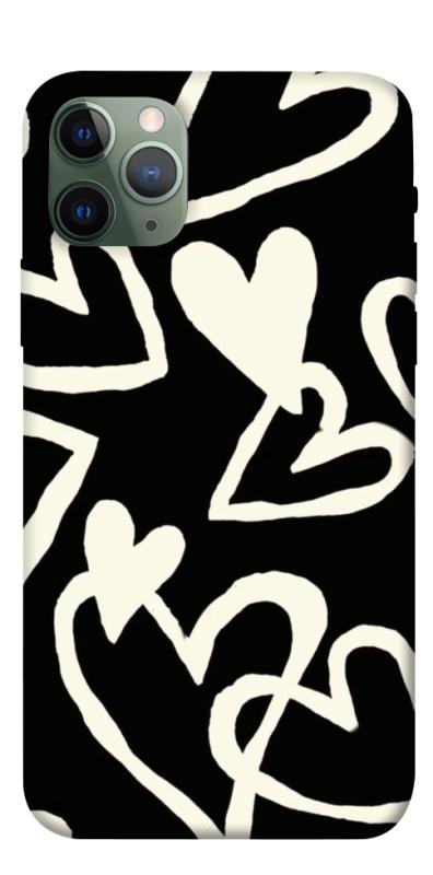 Чехол itsPrint Black and white hearts для Apple iPhone 11 Pro (5.8"), любовь, купить оптом с доставкой