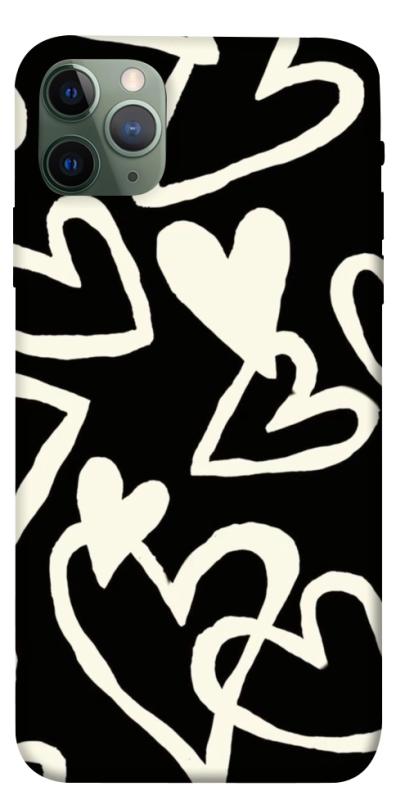 Чехол itsPrint Black and white hearts для Apple iPhone 11 Pro Max (6.5"), любовь, купить оптом с доставкой
