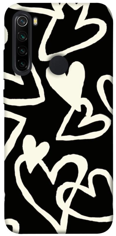 Чехол itsPrint Black and white hearts для Xiaomi Redmi Note 8, любовь, купить оптом с доставкой