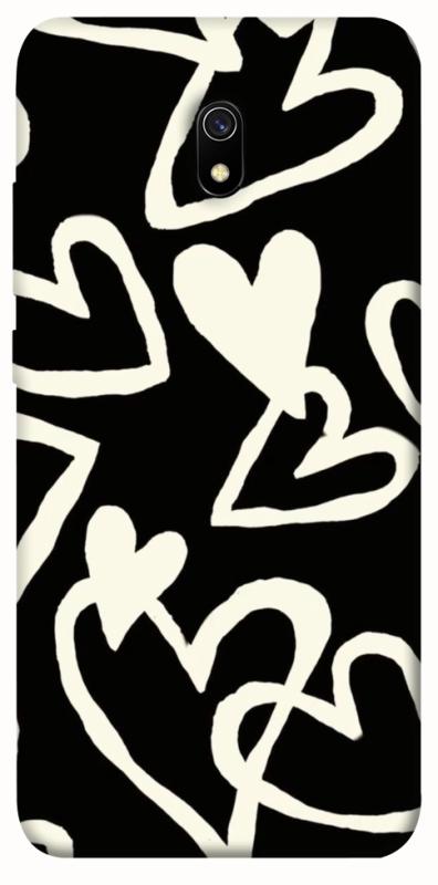 Чехол itsPrint Black and white hearts для Xiaomi Redmi 8a, любовь, купить оптом с доставкой
