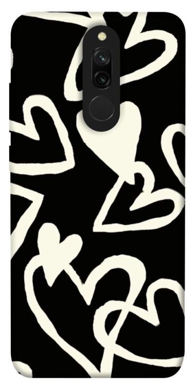 Чохол itsPrint Black and white hearts для Xiaomi Redmi 8, кохання, купити оптом з доставкою