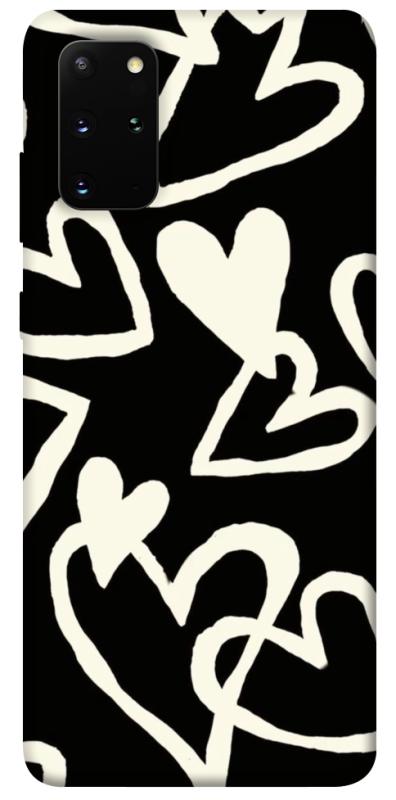 Чехол itsPrint Black and white hearts для Samsung Galaxy S20+, любовь, купить оптом с доставкой