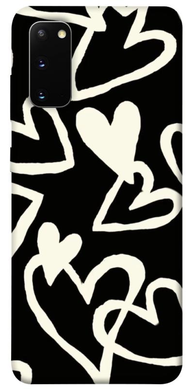 Чехол itsPrint Black and white hearts для Samsung Galaxy S20, любовь, купить оптом с доставкой