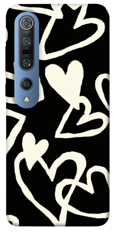 Чохол itsPrint Black and white hearts для Xiaomi Mi 10 / Mi 10 Pro, кохання, купити оптом з доставкою