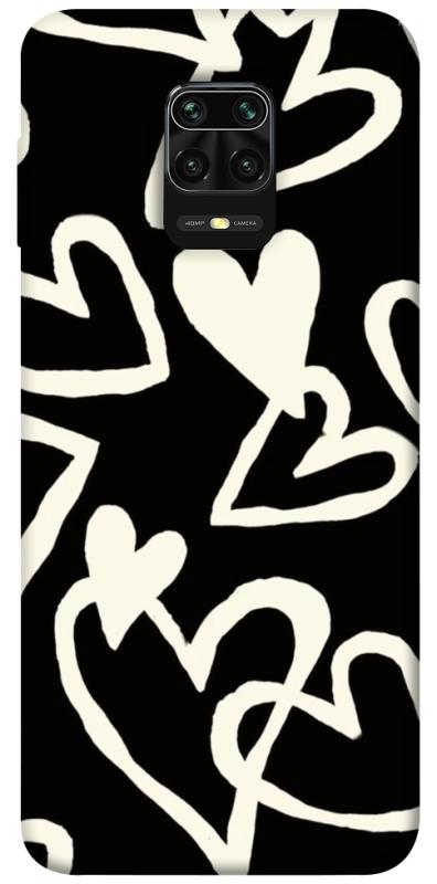 Чехол itsPrint Black and white hearts для Xiaomi Redmi Note 9s / Note 9 Pro / Note 9 Pro Max, любовь, купить оптом с доставкой