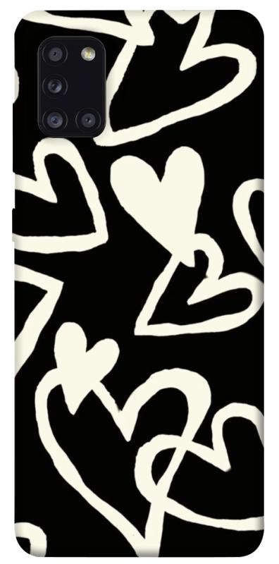 Чехол itsPrint Black and white hearts для Samsung Galaxy A31, любовь, купить оптом с доставкой
