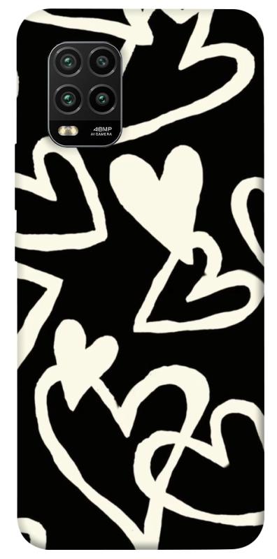 Чехол itsPrint Black and white hearts для Xiaomi Mi 10 Lite, любовь, купить оптом с доставкой