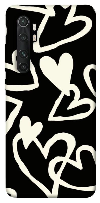 Чехол itsPrint Black and white hearts для Xiaomi Mi Note 10 Lite, любовь, купить оптом с доставкой