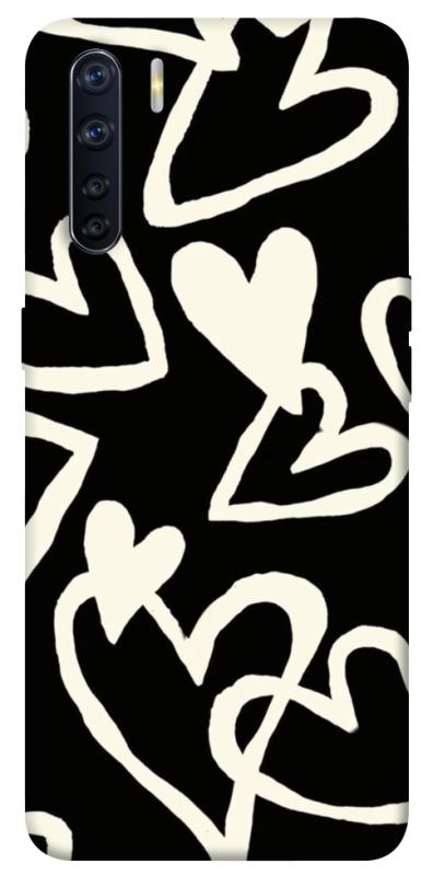 Чехол itsPrint Black and white hearts для Oppo A91, любовь, купить оптом с доставкой
