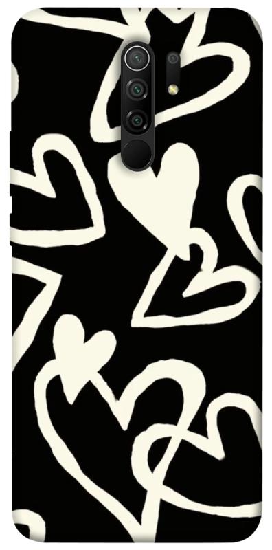 Чехол itsPrint Black and white hearts для Xiaomi Redmi 9, любовь, купить оптом с доставкой