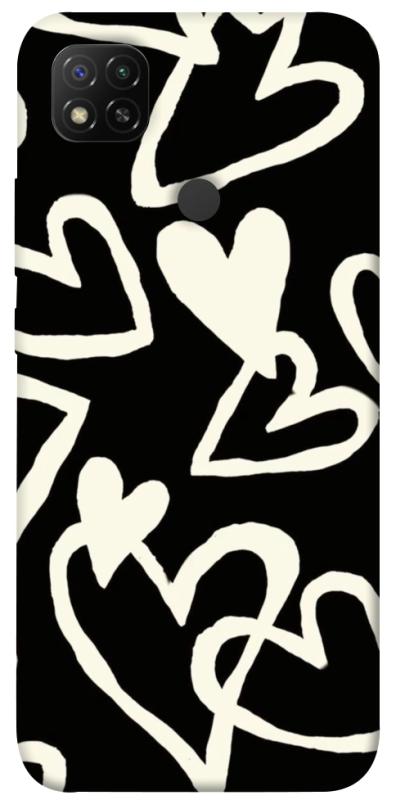 Чехол itsPrint Black and white hearts для Xiaomi Redmi 9C, любовь, купить оптом с доставкой